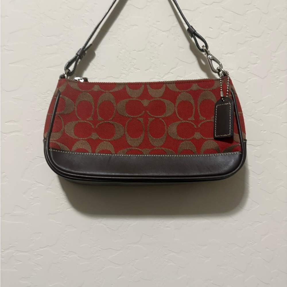 Coach Red and Brown Mini Bag - Picture 2 of 12